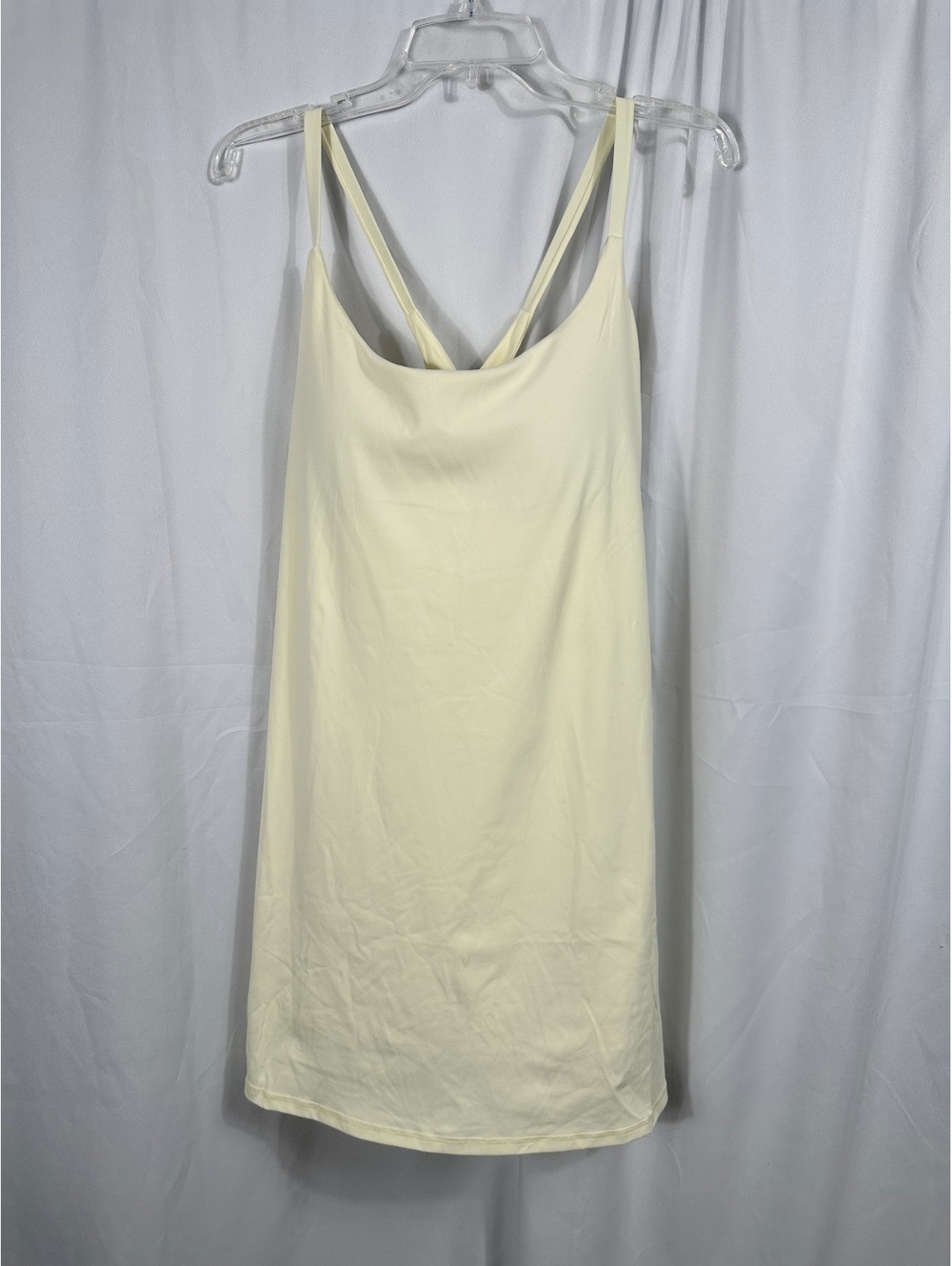 Halara Women's Cream Athletic Dress with Built-in Shorts Easy Peeasy XL